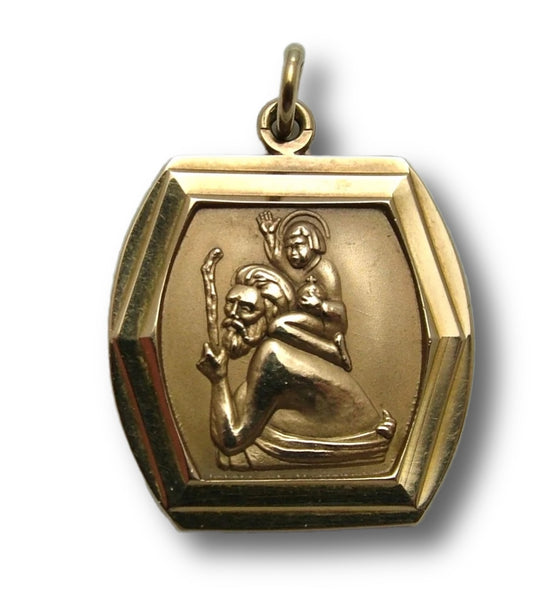 Large Vintage 1970's Solid 9ct Gold St Christopher Charm HM 1978 Gold Charm - Sandy's Vintage Charms