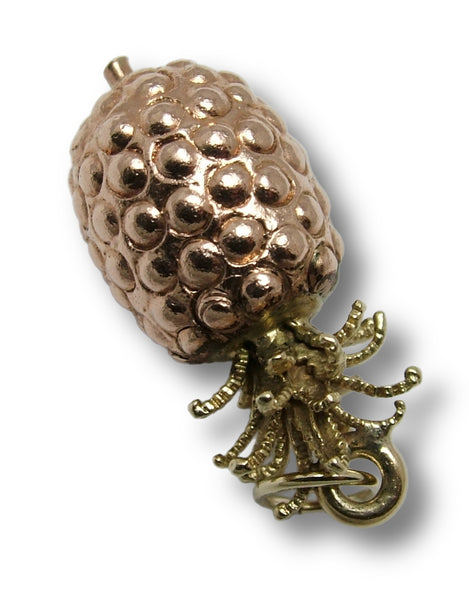 Very Heavy & Large Vintage 1960's Solid Two Colour 9ct Gold Pineapple Charm HM 1966 HGM Gold Charm - Sandy's Vintage Charms