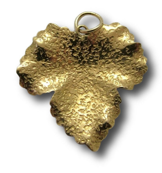 Large Vintage 1960’s 14ct 14k Gold Ivy Leaf Charm or Pendant Gold Charm - Sandy's Vintage Charms