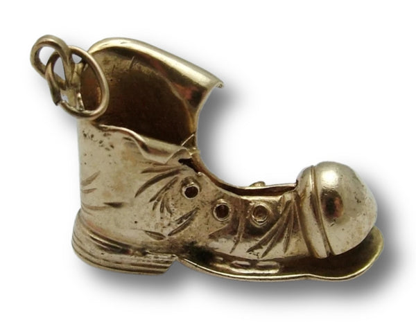 Large Vintage 1970's 9ct Gold Lucky Old Boot Charm Gold Charm - Sandy's Vintage Charms