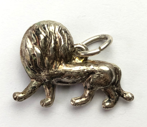 Vintage 1920’s/30's Silver Hollow Lion Charm 1920s-1950s Charm - Sandy's Vintage Charms