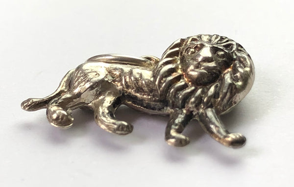 Vintage 1920’s/30's Silver Hollow Lion Charm 1920s-1950s Charm - Sandy's Vintage Charms