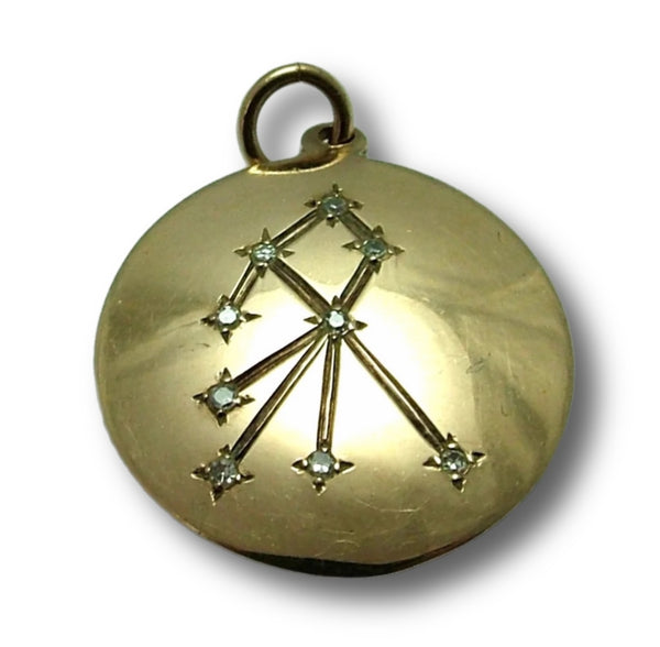 Vintage 1980's Solid 9ct Gold & Diamond Capricorn Zodiac Star Constellation Charm Gold Charm - Sandy's Vintage Charms