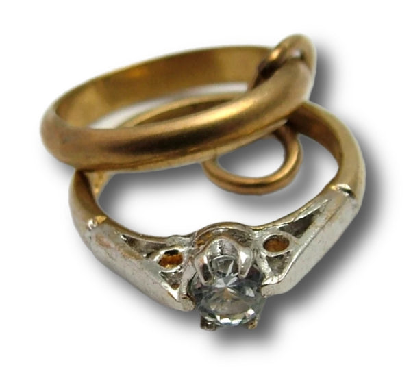 Vintage 1960's 9ct Gold Wedding Charm - Wedding Band & Engagement Ring Gold Charm - Sandy's Vintage Charms