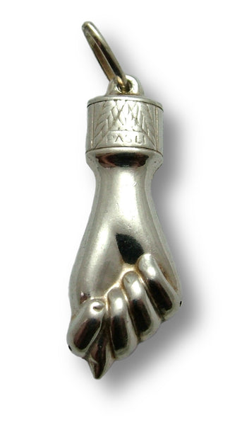 Large Vintage 1980’s Hollow Silver Figa Hand Charm Silver Charm - Sandy's Vintage Charms