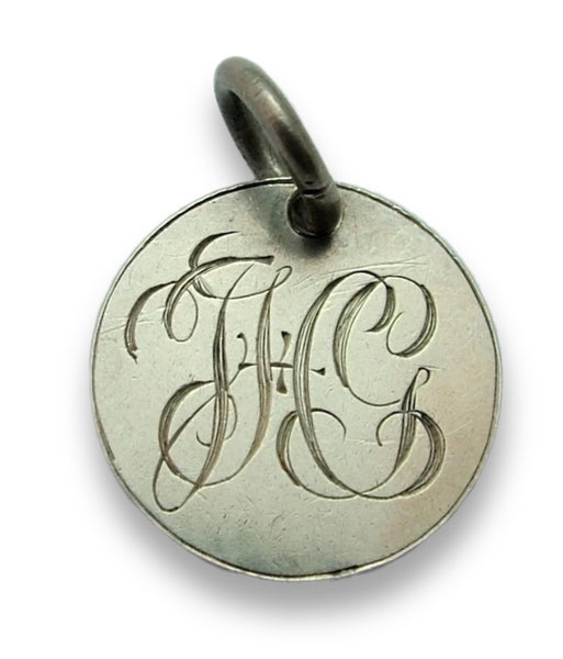 Antique Victorian Silver Engraved Love Token Coin Charm JT&CG Love Token - Sandy's Vintage Charms