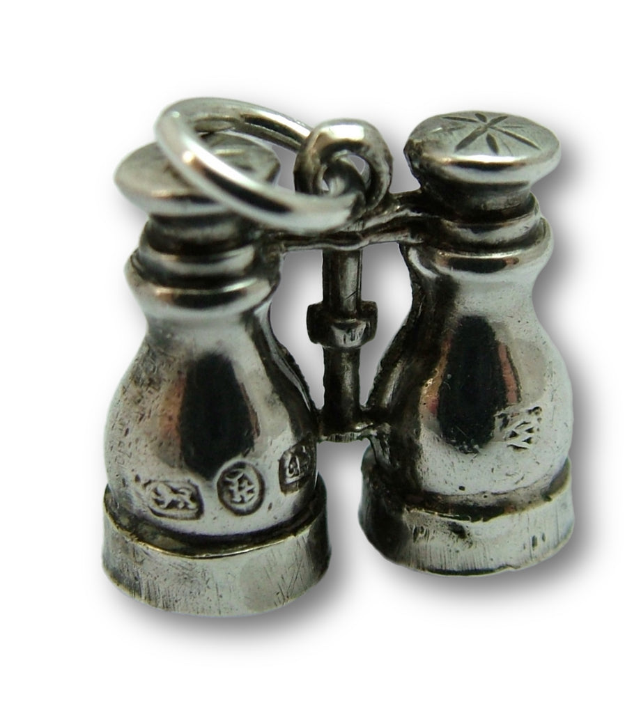 Antique Victorian Silver Binoculars Charm - With Sardonyx Agate Lenses HM 1884 Antique Charm - Sandy's Vintage Charms