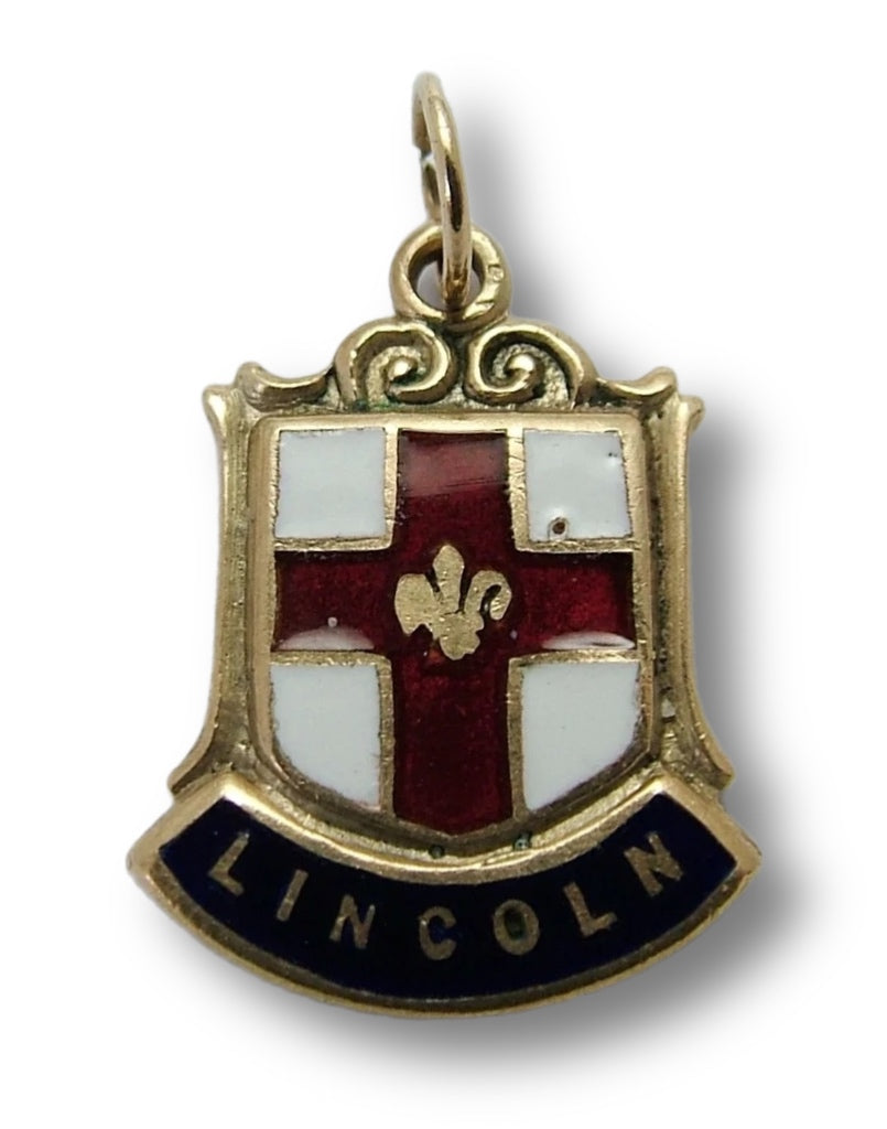Vintage 1960's 9ct GOLD & Enamel Shield Charm for LINCOLN Shield Charm - Sandy's Vintage Charms