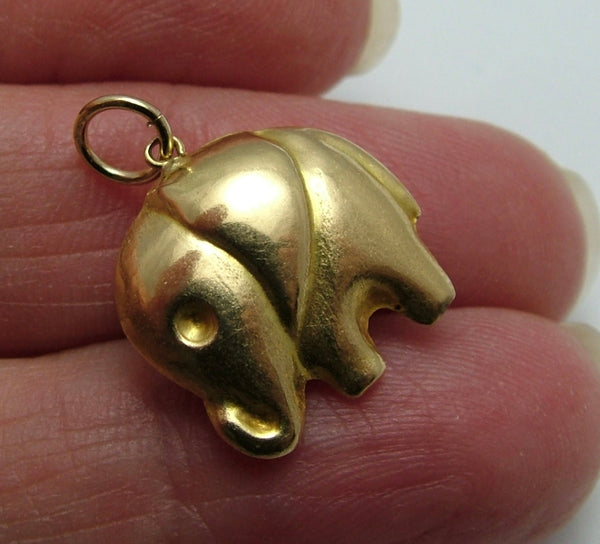 Vintage 1980's 18k 18ct Gold Hollow Elephant Charm Gold Charm - Sandy's Vintage Charms