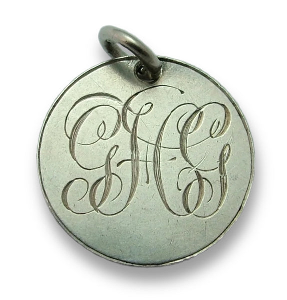 Antique Victorian Silver Engraved Love Token Coin Charm GJ&CG Love Token - Sandy's Vintage Charms