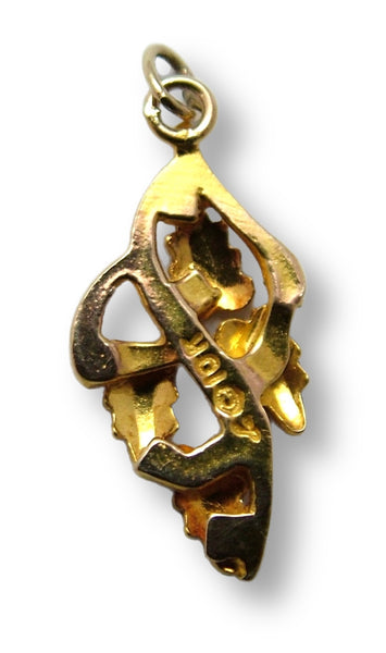 Vintage 1980’s 10ct 10k Three Colour Gold Leaf Charm or Pendant Gold Charm - Sandy's Vintage Charms