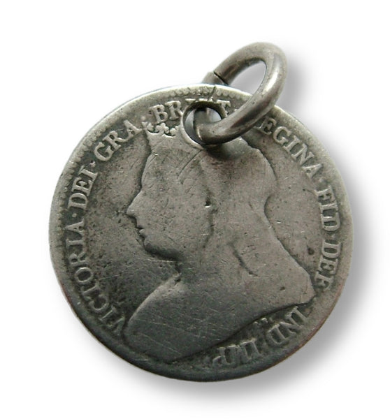 Antique Victorian Silver Engraved Love Token Coin Charm “AN 1907” Love Token - Sandy's Vintage Charms