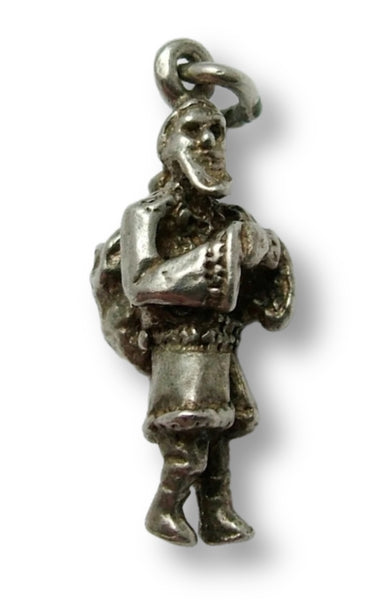 Vintage 1970's Solid Silver Father Christmas or Santa Claus Charm Silver Charm - Sandy's Vintage Charms