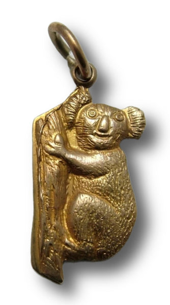 Vintage 1920's Solid Flat Backed 9ct Gold Koala Charm Gold Charm - Sandy's Vintage Charms