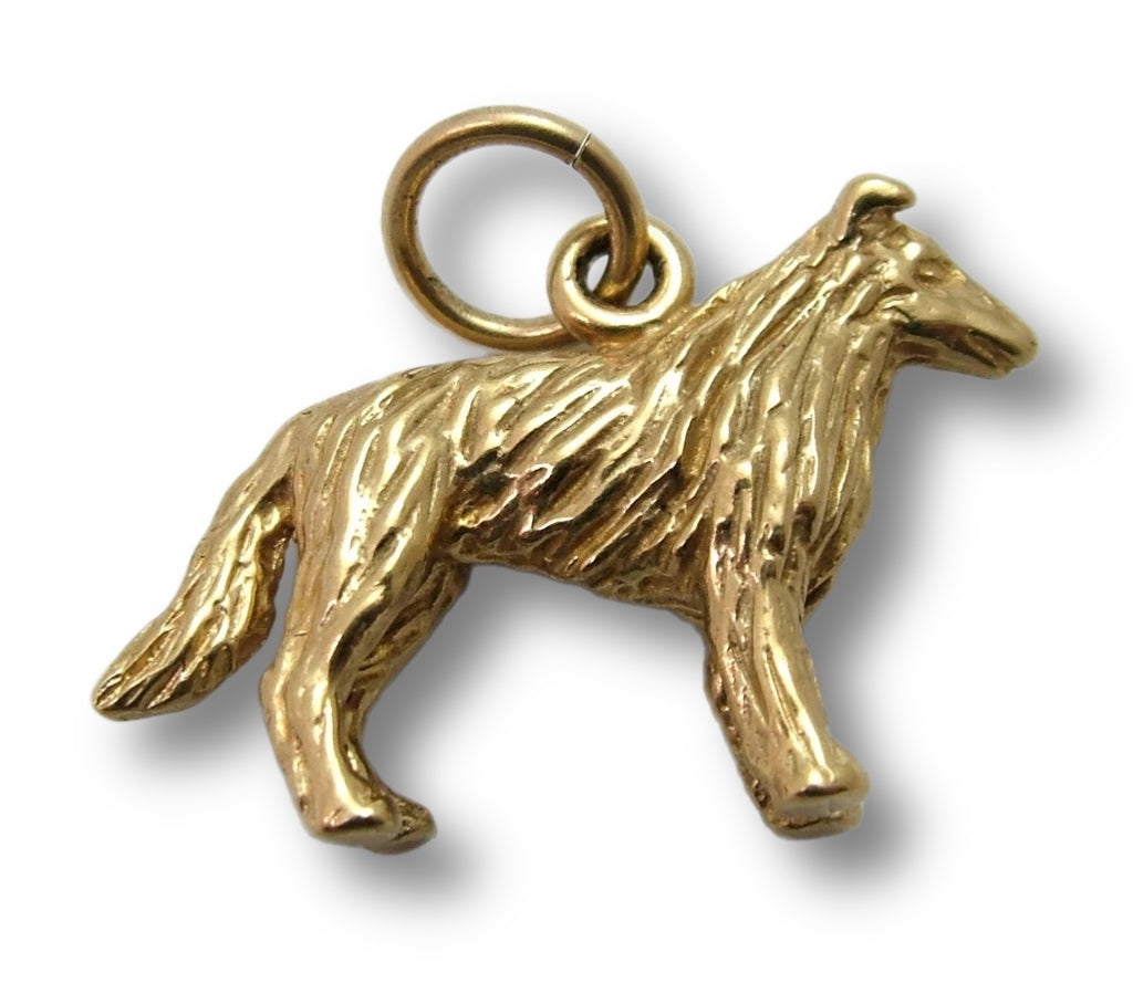 Large Secondhand HM 2003 Solid 9ct Gold Collie Dog Charm Gold Charm - Sandy's Vintage Charms