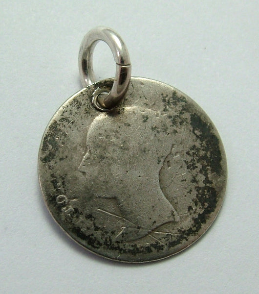 Antique Victorian Silver Pictorial Love Token Coin Charm Engraved with a PAINT PALETTE & WILLIE Love Token - Sandy's Vintage Charms