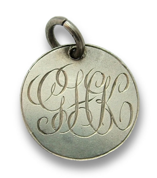 Antique Victorian Silver Engraved Love Token Coin Charm GHK Love Token - Sandy's Vintage Charms