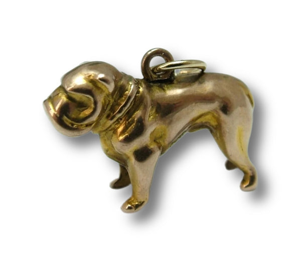 Antique Edwardian Hollow 9ct Gold Bulldog Charm HM 1915 Antique Charm - Sandy's Vintage Charms