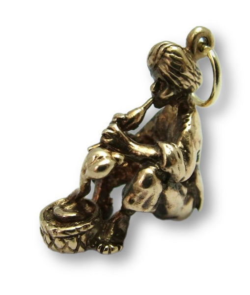 Large Vintage 1970’s Solid 9ct Gold Snake Charmer Charm Gold Charm - Sandy's Vintage Charms
