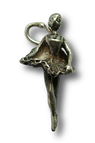 Vintage 1960's Solid Silver Ballet Dancer Charm Showing Her Bottom Silver Charm - Sandy's Vintage Charms