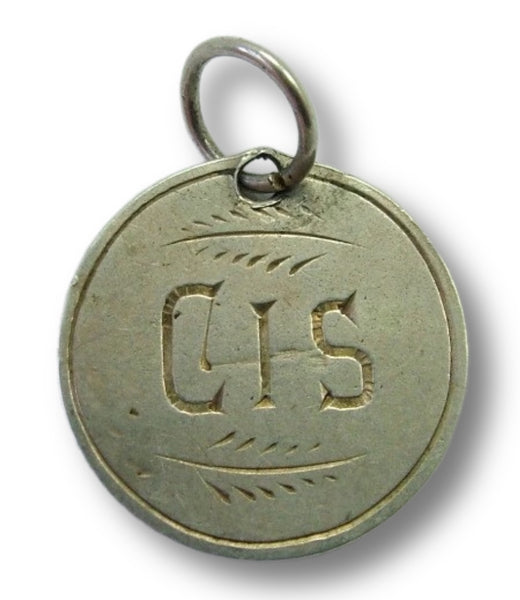 Victorian Silver Engraved Love Token Coin Charm CIS Love Token - Sandy's Vintage Charms