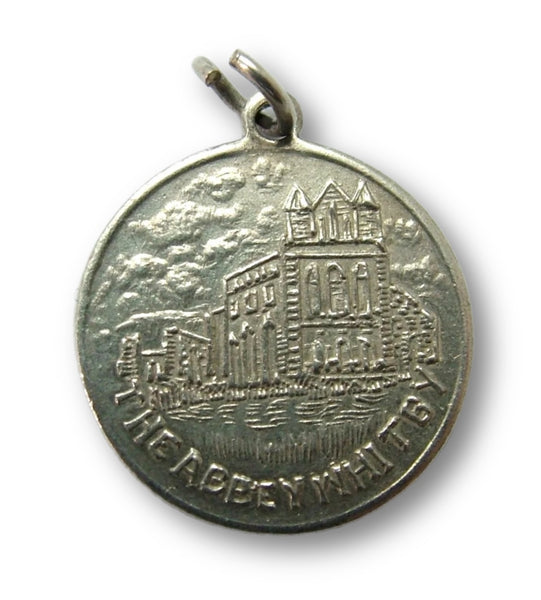 Vintage 1950's Silver Whitby Abbey Souvenir Disc Charm 1920s-1950s Charm - Sandy's Vintage Charms