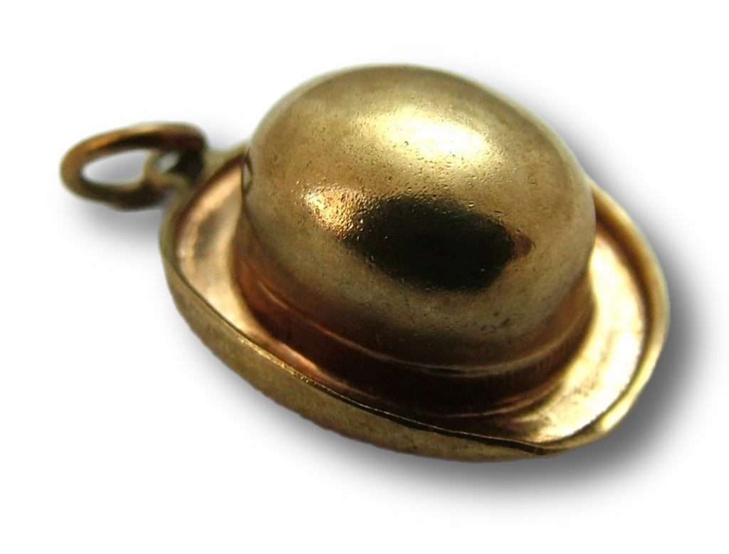 Vintage 1960's 9ct Gold Bowler Hat Charm HM 1961 Gold Charm - Sandy's Vintage Charms
