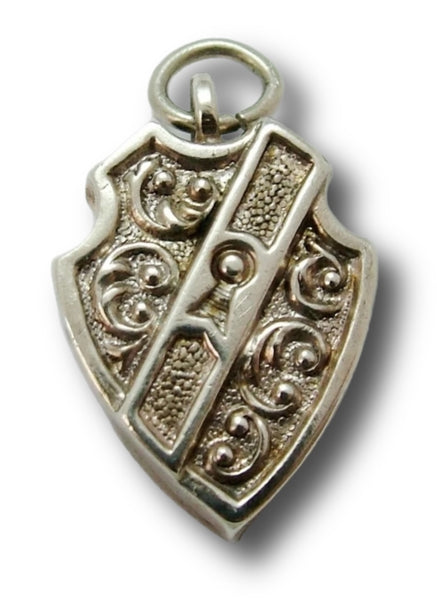 Antique Victorian c1890 Puffed Silver Padlock or Heart Lock Charm Antique Charm - Sandy's Vintage Charms