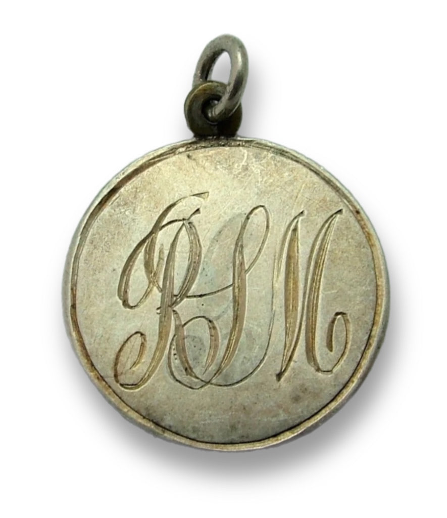 Antique Victorian Silver Engraved Love Token Coin Charm RSM Love Token - Sandy's Vintage Charms