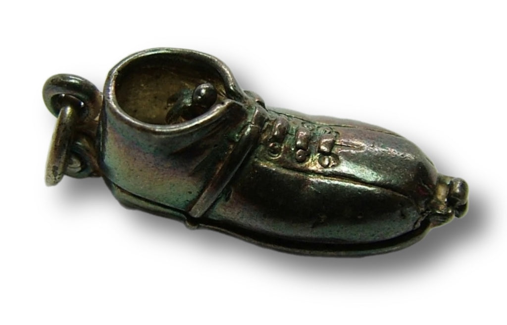 1960's Silver Opening Football Boot Charm Footballer Inside Silver Charm - Sandy's Vintage Charms