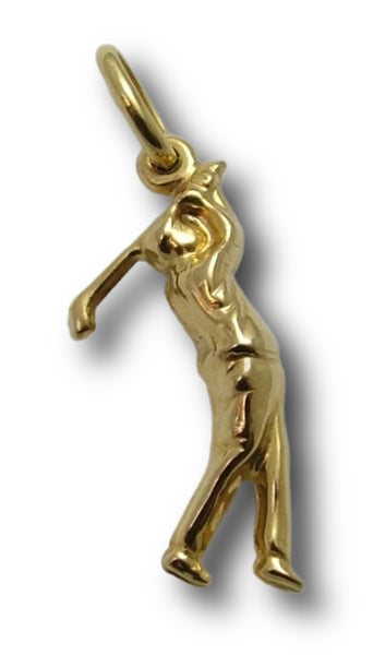 Vintage 1980's 9ct Gold Hollow Golf Player Charm Gold Charm - Sandy's Vintage Charms