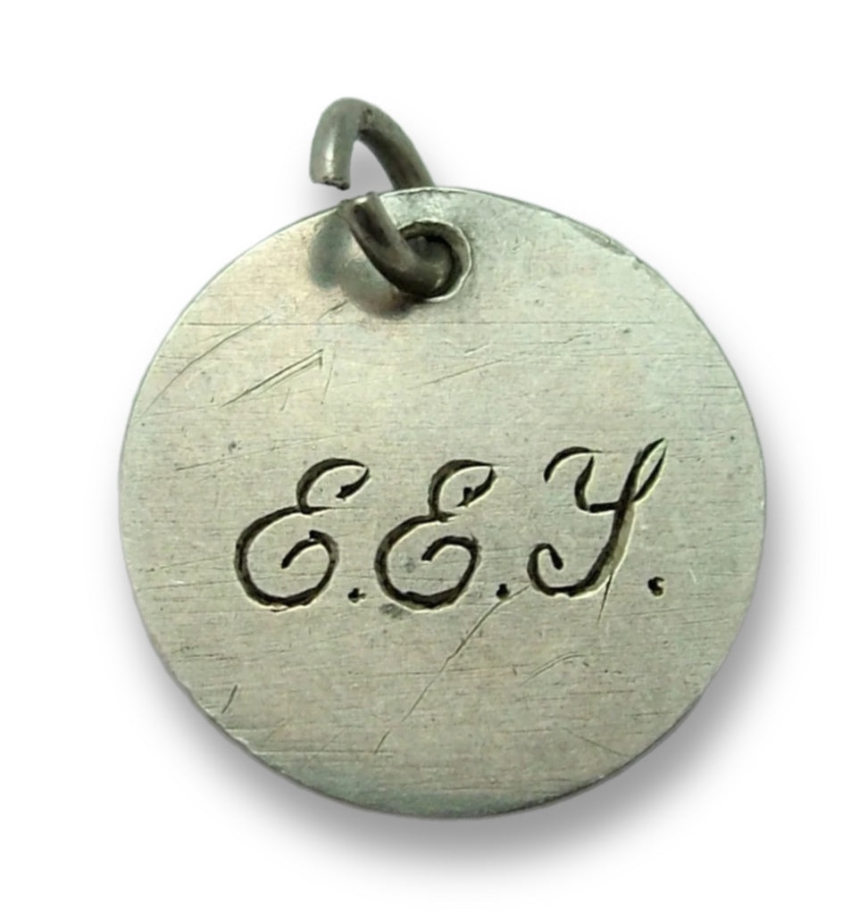 Antique Victorian Silver Engraved Love Token Coin Charm EEY Love Token - Sandy's Vintage Charms