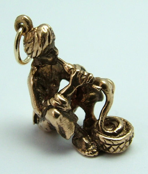Large Vintage 1970’s Solid 9ct Gold Snake Charmer Charm Gold Charm - Sandy's Vintage Charms