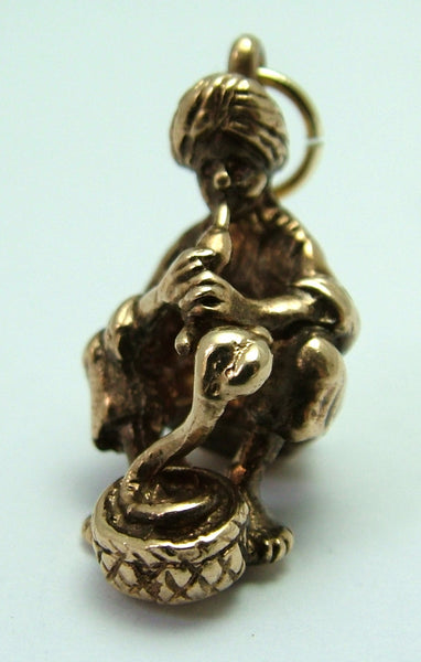 Large Vintage 1970’s Solid 9ct Gold Snake Charmer Charm Gold Charm - Sandy's Vintage Charms
