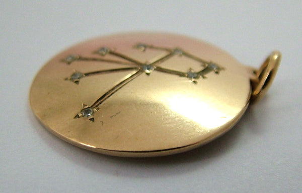 Vintage 1980's Solid 9ct Gold & Diamond Capricorn Zodiac Star Constellation Charm Gold Charm - Sandy's Vintage Charms