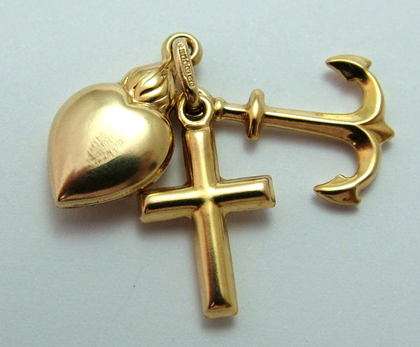 Modern Secondhand 2002 9ct Gold Faith, Hope & Charity Charm Set Gold Charm - Sandy's Vintage Charms
