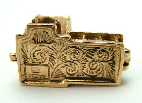 Very Heavy Vintage 1960's 9ct Gold Opening Church Charm With Enamel Wedding Inside Gold Charm - Sandy's Vintage Charms