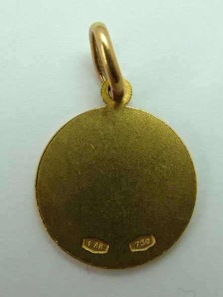 Vintage 1960's Solid 18k 18ct Gold Virgin Mary Disc Charm Gold Charm - Sandy's Vintage Charms