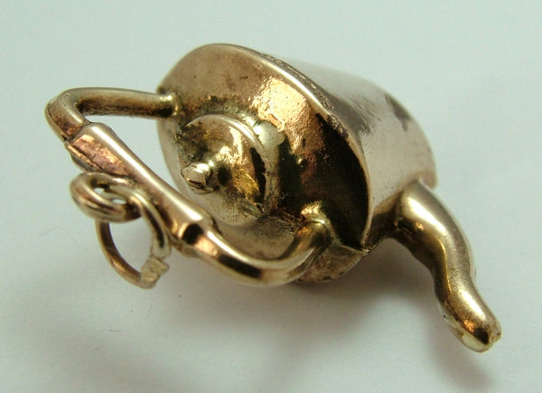 Large Vintage 1970's 9ct Gold Hollow Copper Kettle Charm HM 1973 Gold Charm - Sandy's Vintage Charms