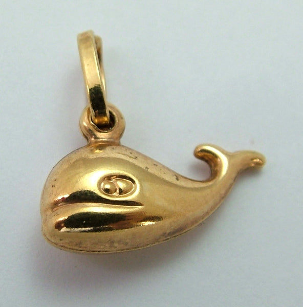 Small Vintage 1990's Italian Hollow 9ct Gold Whale Charm Gold Charm - Sandy's Vintage Charms