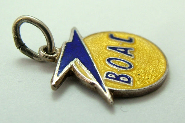 Vintage 1960's Silver & Enamel BOAC Airline Souvenir Charm Enamel Charm - Sandy's Vintage Charms