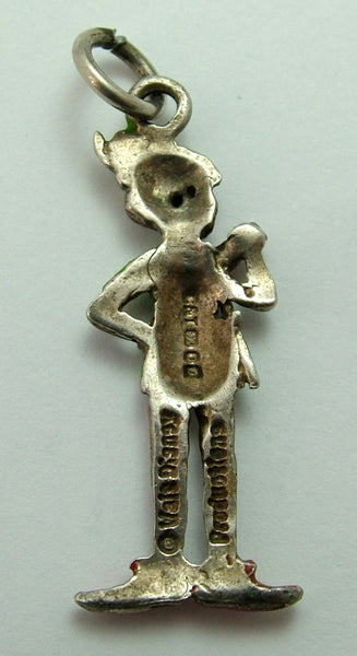 Vintage 1970's Silver & Painted Walt Disney Productions Charm of Peter Pan HM 1973 Silver Charm - Sandy's Vintage Charms