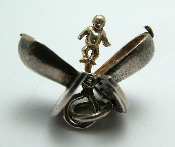 Vintage 1960's Silver Opening Dummy or Pacifier Charm "Rock a Bye Baby" with Baby Inside Silver Charm - Sandy's Vintage Charms