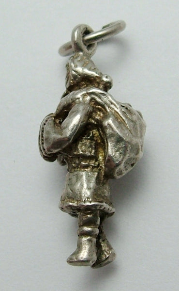 Vintage 1970's Solid Silver Father Christmas or Santa Claus Charm Silver Charm - Sandy's Vintage Charms