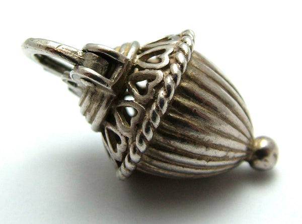 Vintage 1960's Silver Fancy Padlock Charm or Bracelet Fastener Silver Charm - Sandy's Vintage Charms