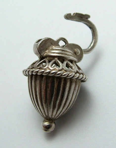 Vintage 1960's Silver Fancy Padlock Charm or Bracelet Fastener Silver Charm - Sandy's Vintage Charms