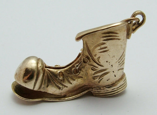 Large Vintage 1970's 9ct Gold Lucky Old Boot Charm Gold Charm - Sandy's Vintage Charms
