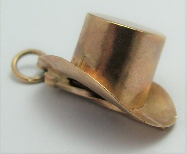 Vintage 1970's 9ct Gold Top Hat & Cane Charm Gold Charm - Sandy's Vintage Charms