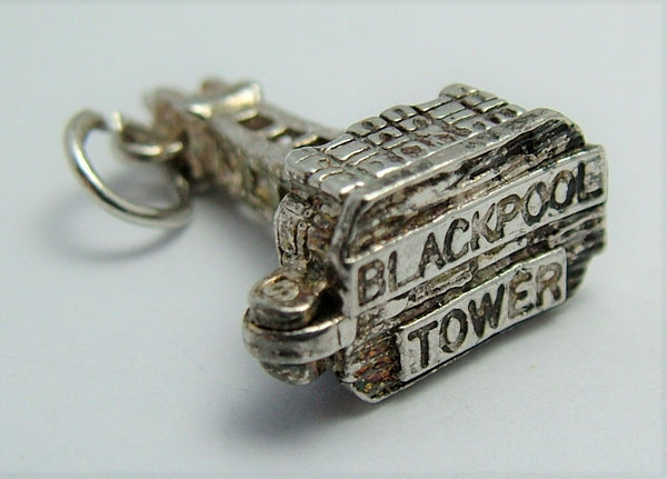 Vintage 1970's Silver Opening Blackpool Tower Charm Enamel Bucket & Spade Inside Silver Charm - Sandy's Vintage Charms