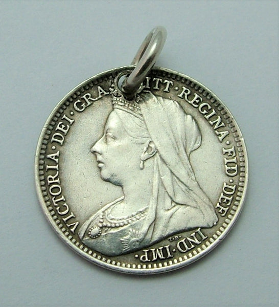 Antique Victorian Silver Engraved Love Token Coin Charm GJ&CG Love Token - Sandy's Vintage Charms